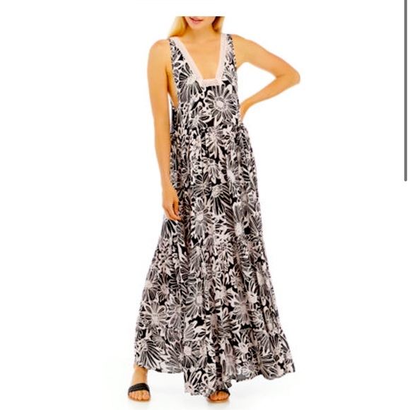 Free People Sleeveless Floral Tiered Maxi Dress - Picture 2 of 6